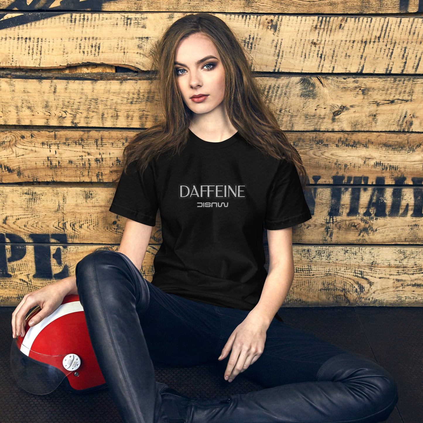"Daffeine Music" Embroidered Tee