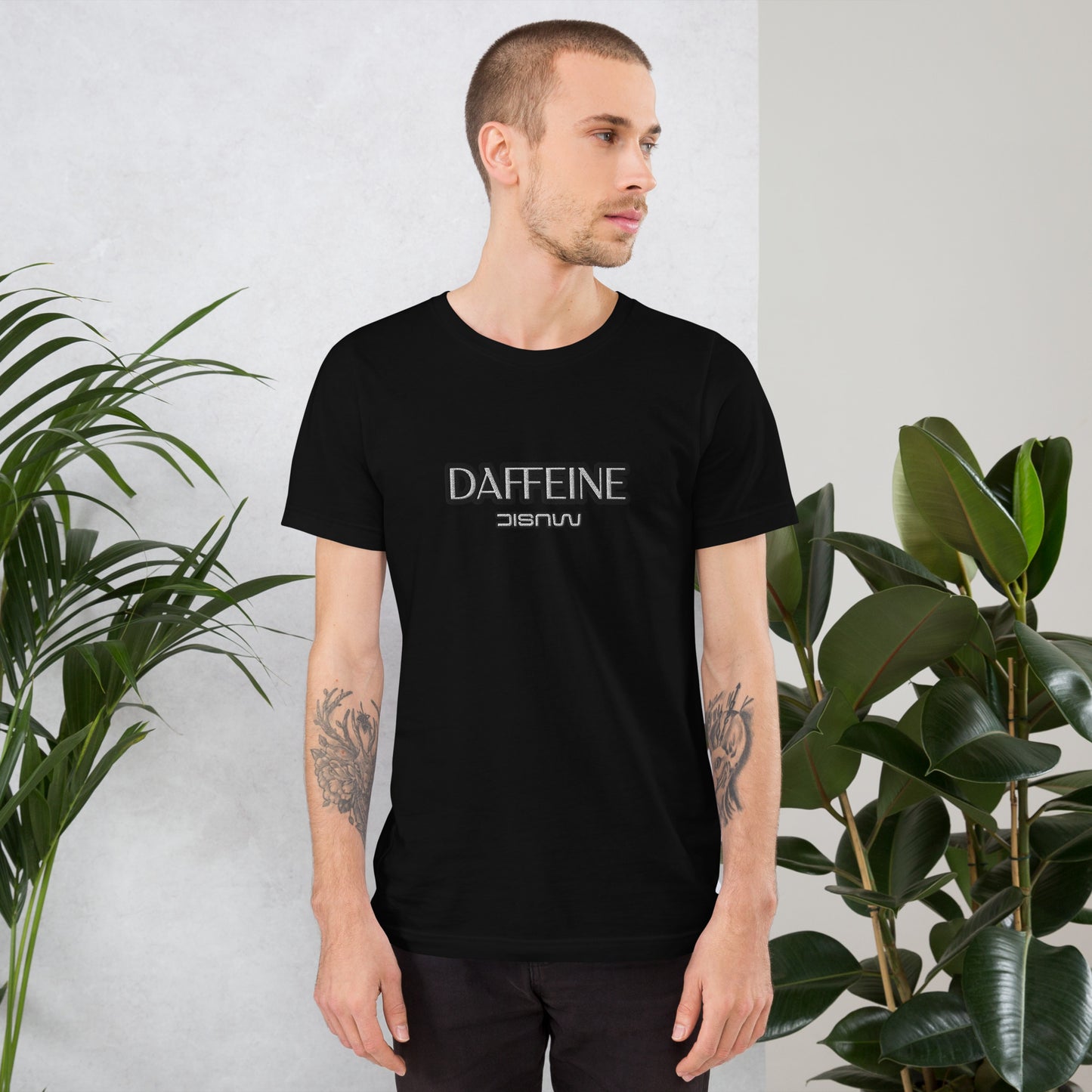 "Daffeine Music" Embroidered Tee