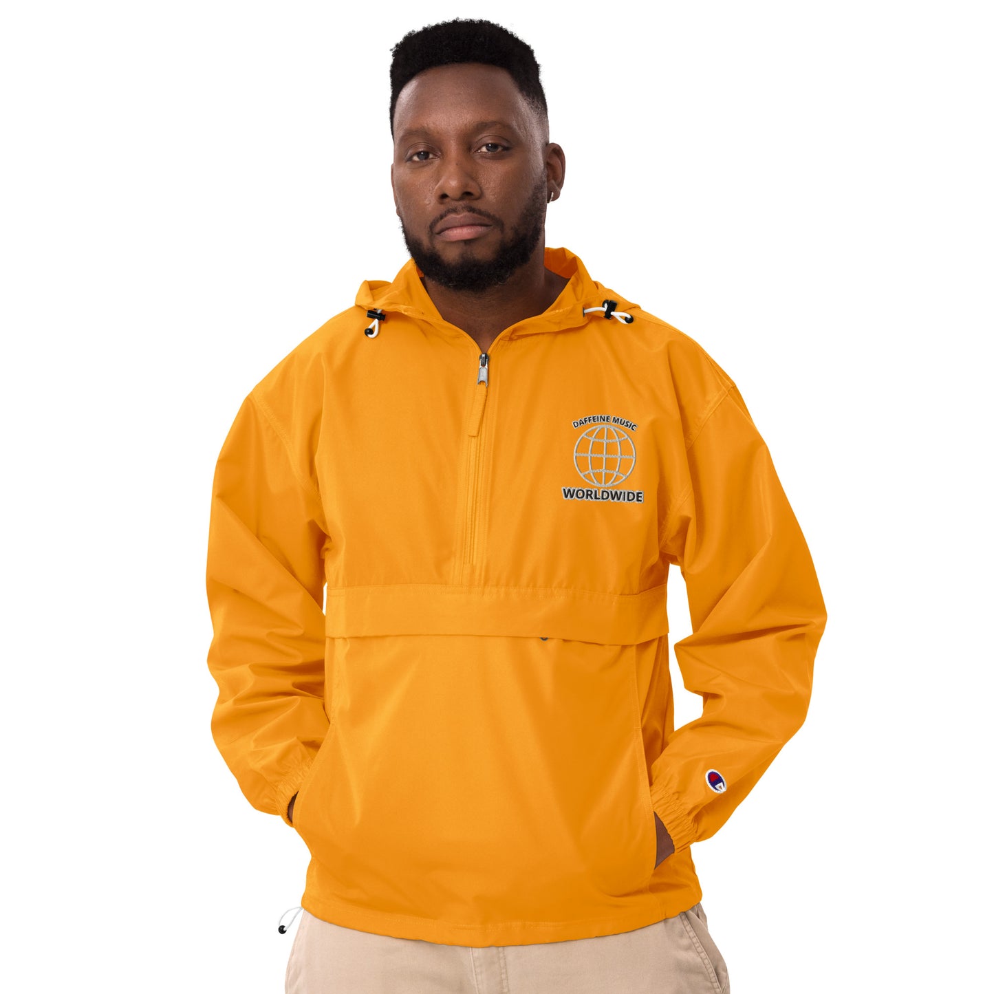 “WORLDWIDE” Embroidered Champion Packable Jacket