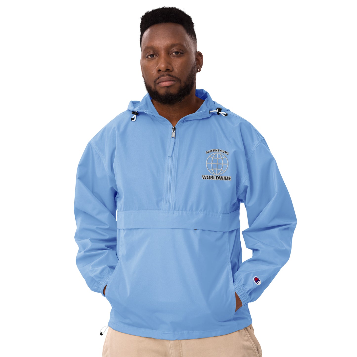 “WORLDWIDE” Embroidered Champion Packable Jacket