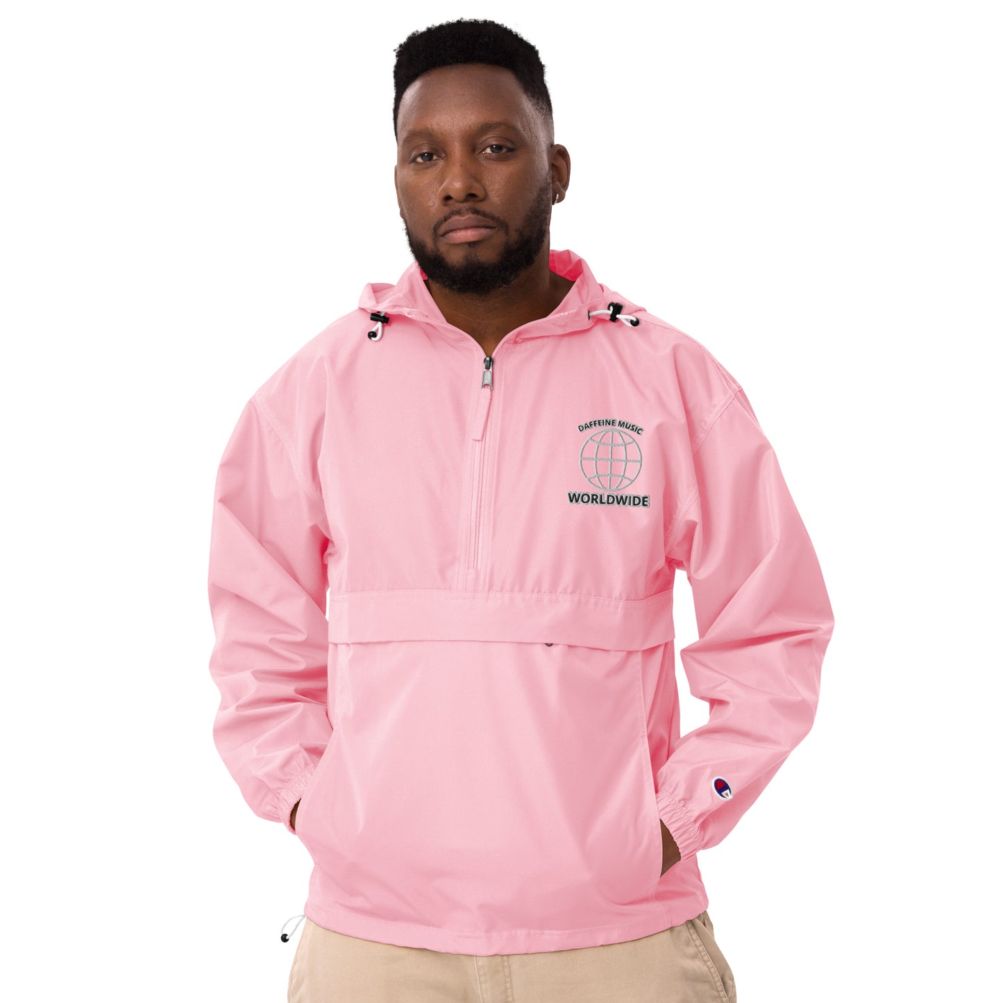 “WORLDWIDE” Embroidered Champion Packable Jacket