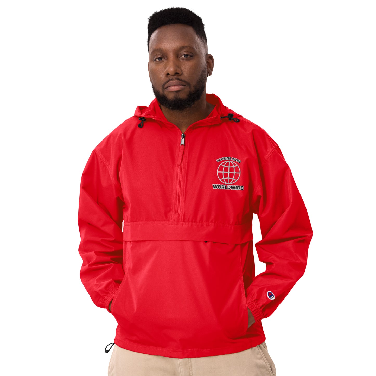 “WORLDWIDE” Embroidered Champion Packable Jacket