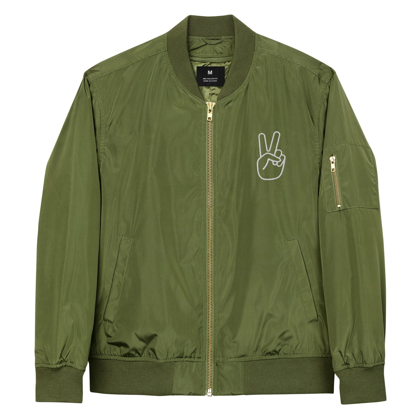 "Please & Thank You" Embroidered Bomber Jacket