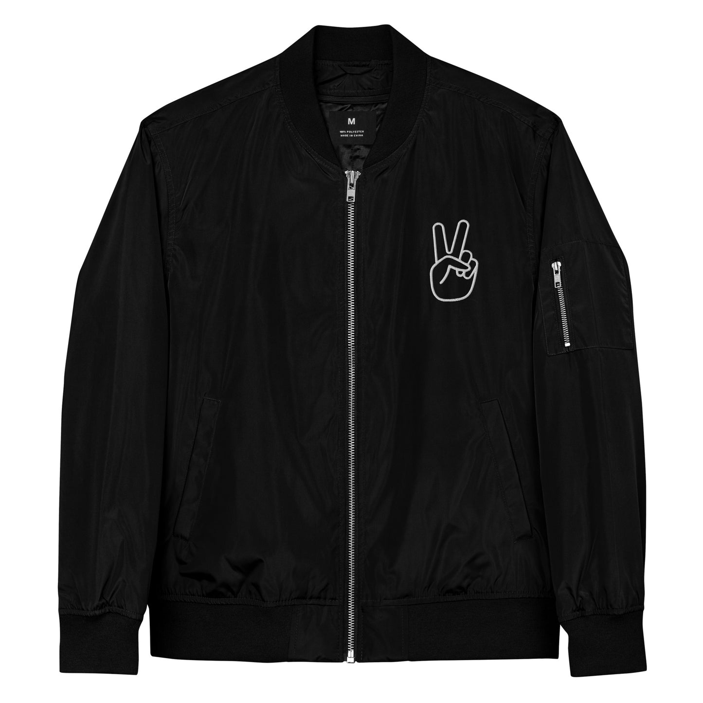 "Please & Thank You" Embroidered Bomber Jacket