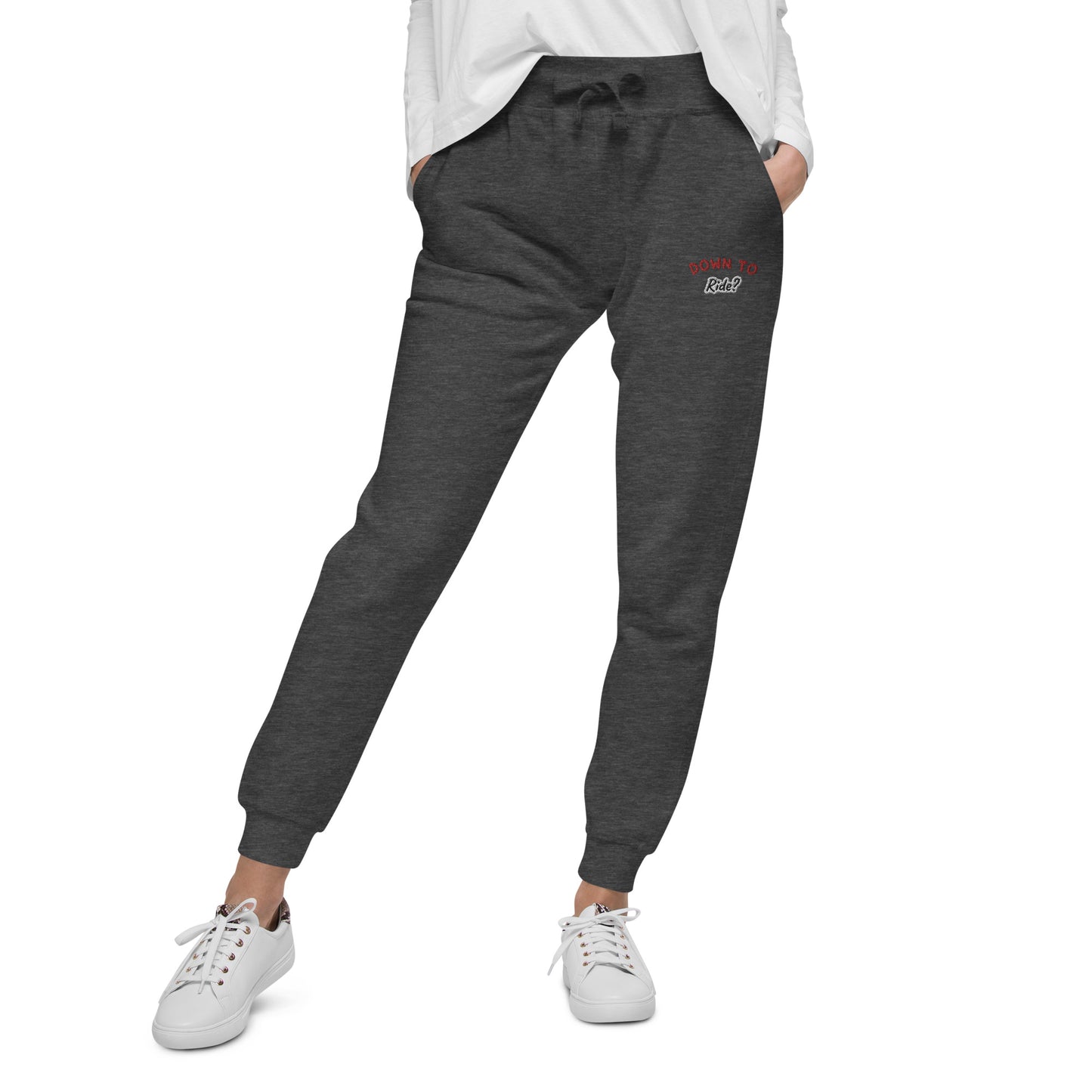 "Down To Ride" Embroidered Fleece Sweatpants
