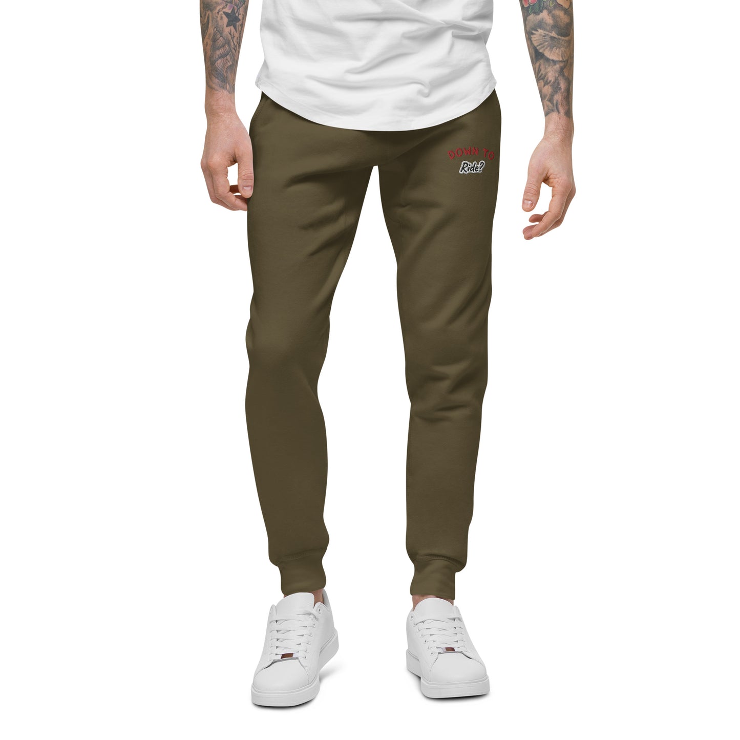 "Down To Ride" Embroidered Fleece Sweatpants