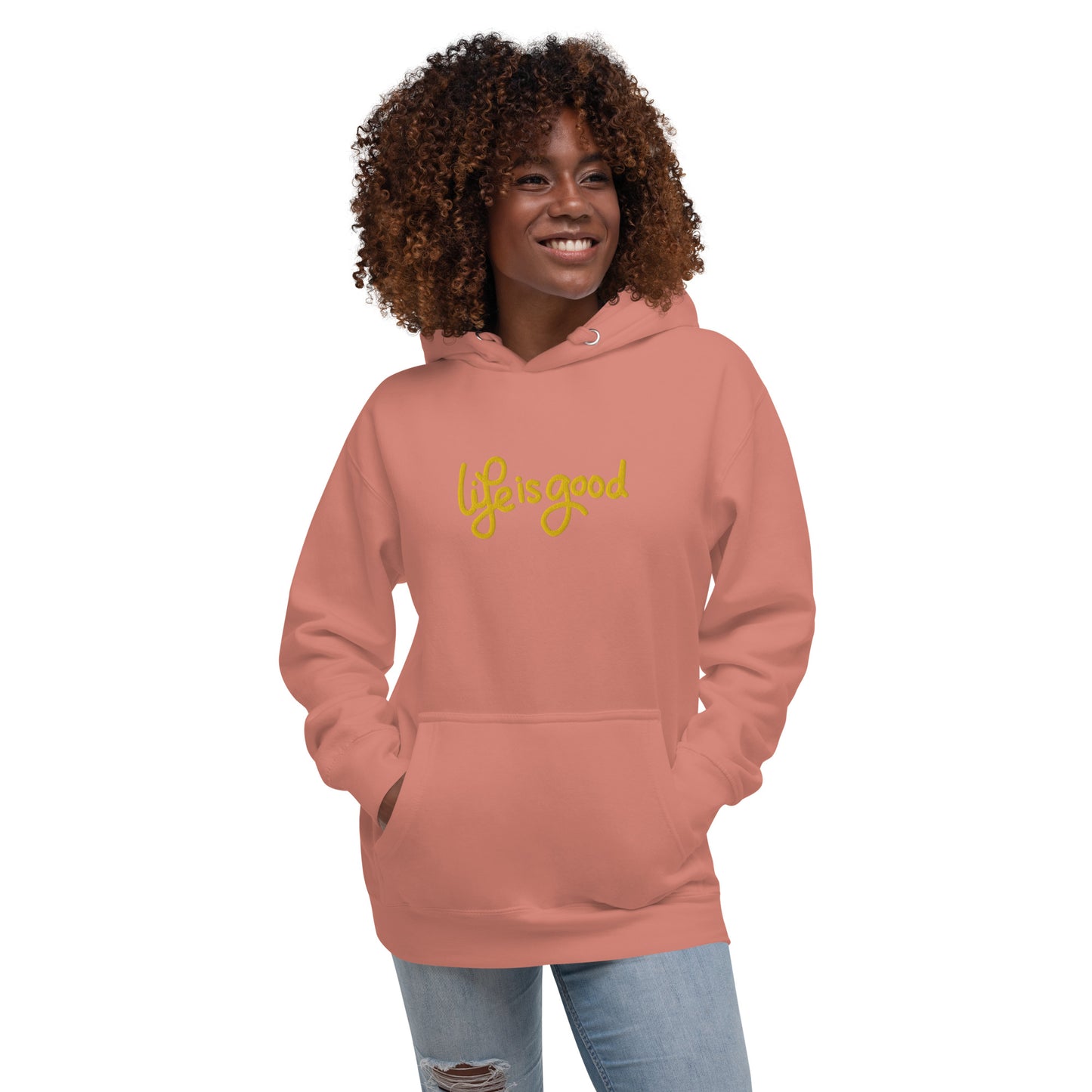 “Life Is Good” Embroidered Hoodie