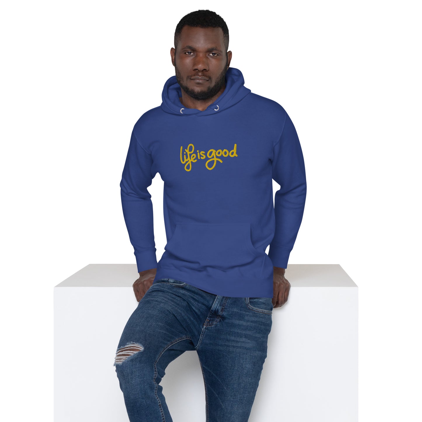 “Life Is Good” Embroidered Hoodie